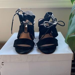 Steve Madden Blk Emalena Block Heels w/ Tie Up 8.5